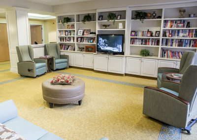 Comfortable common space in assisted living community