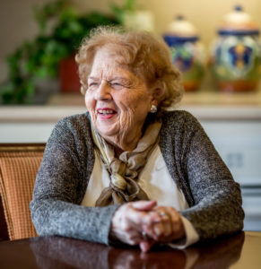 Smiling senior living resident